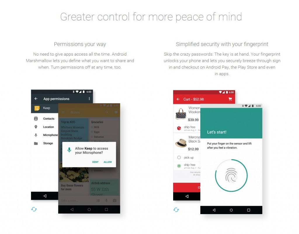 Google Android Marshmallow app persmission control