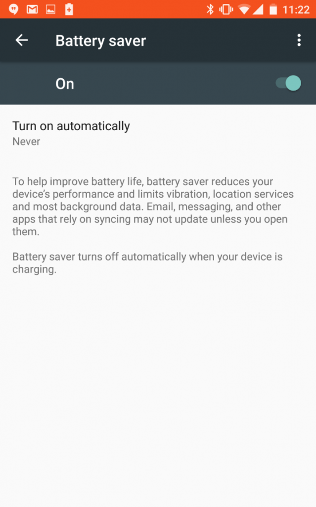 android M battery saver