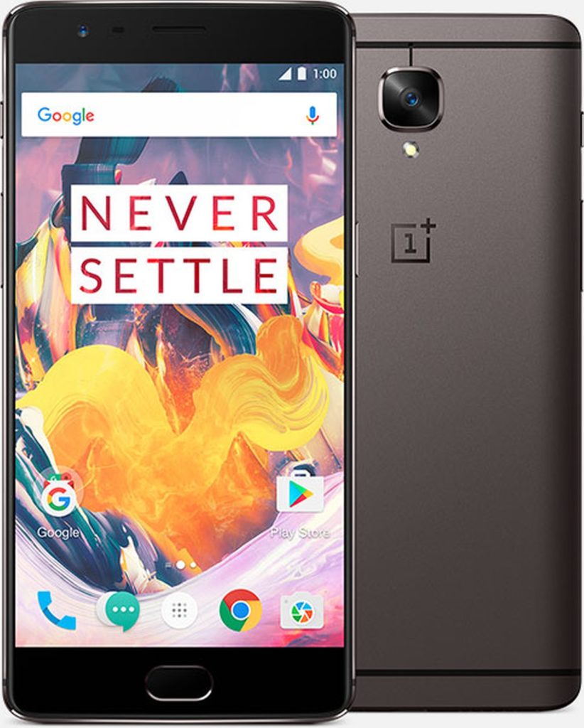 OnePlus 3T Black - Front and back